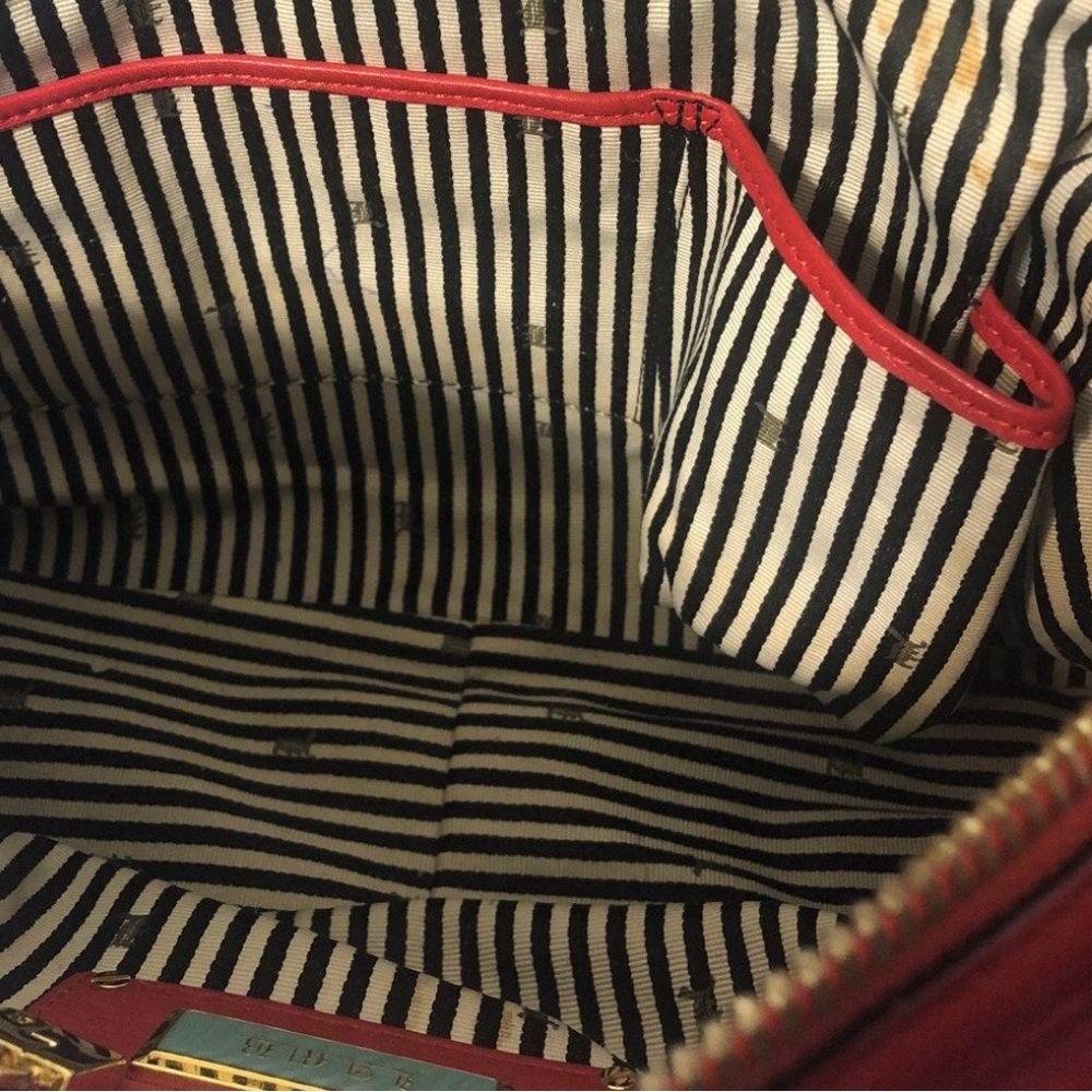 L.A.M.B. Red & Orange Alston Saddle  Y2K White Era Handbag - Picture 6 of 16